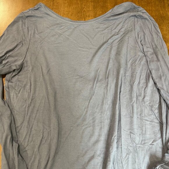 Asos Low Back Mini Dress Women's Size 4 Blue Periwinkle Viscose Long Sleeves - Picture 9 of 12